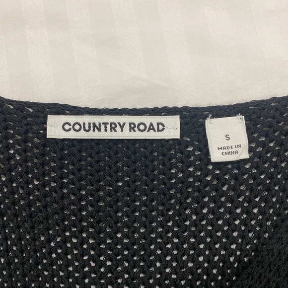 Country Road black textured crochet knit dress XS (6-10) - Picture 8 of 8